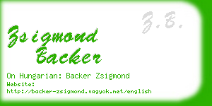 zsigmond backer business card
